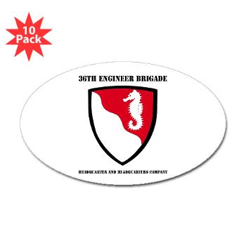 36EBHHC - M01 - 01 - DUI - Headquarter and Headquarters Company with Text Sticker (Oval 10 pk)