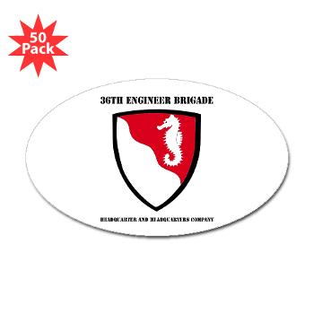 36EBHHC - M01 - 01 - DUI - Headquarter and Headquarters Company with Text Sticker (Oval 50 pk)