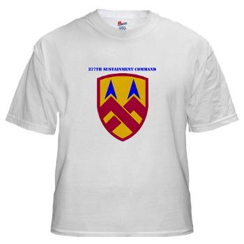 377SC - A01 - 04 - 377th Sustainment Command with Text - White T-Shirt - Click Image to Close