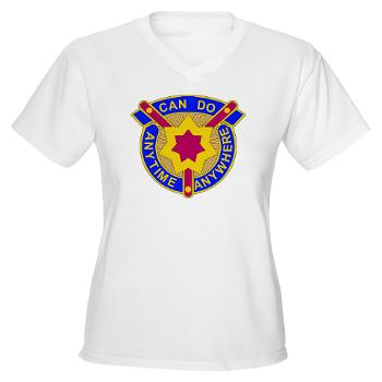 377SC - A01 - 04 - DUI - 377th Sustainment Command - Women's V-Neck T-Shirt