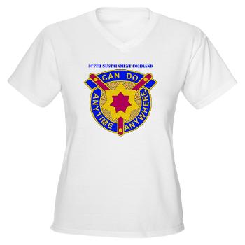 377SC - A01 - 04 - DUI - 377th Sustainment Command with Text - Women's V-Neck T-Shirt
