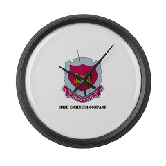 38EC - M01 - 03 - DUI - 38th Engineer Company with Text - Large Wall Clock