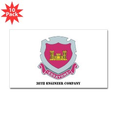38EC - M01 - 01 - DUI - 38th Engineer Company with Text - Sticker (Rectangle 10 pk)