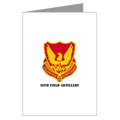 39FA - M01 - 02 - DUI - 39th Field Artillery with Text - Greeting Cards (Pk of 20)