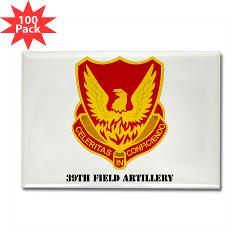 39FA - M01 - 01 - DUI - 39th Field Artillery with Text - Rectangle Magnet (100 pack)