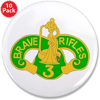 3ACR - M01 - 01 - DUI - 3rd Armored Cavalry Regiment - 3.5" Button (10 pack) - Click Image to Close