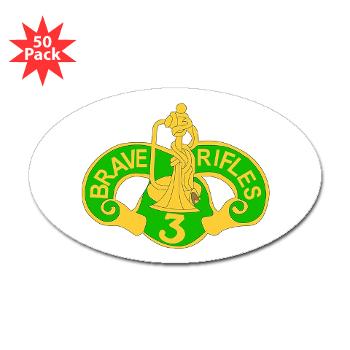 3ACR - M01 - 01 - DUI - 3rd Armored Cavalry Regiment - Sticker (Oval 50 pk)