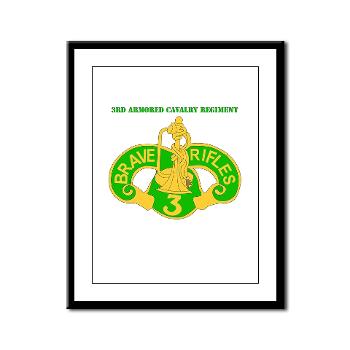 3ACR - M01 - 02 - DUI - 3rd Armored Cavalry Regiment with Text - Framed Panel Print