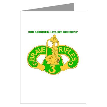 3ACR - M01 - 02 - DUI - 3rd Armored Cavalry Regiment with Text - Greeting Cards (Pk of 10) - Click Image to Close
