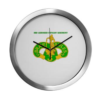 3ACR - M01 - 03 - DUI - 3rd Armored Cavalry Regiment with Text - Modern Wall Clock