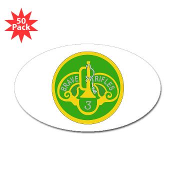 3ACR - M01 - 01 - SSI - 3rd Armored Cavalry Regiment - Sticker (Oval 50 pk)
