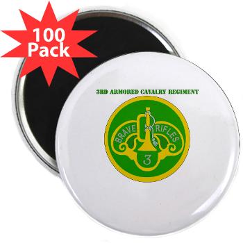 3ACR - M01 - 01 - SSI - 3rd Armored Cavalry Regiment with Text - 2.25" Magnet (100 pack)