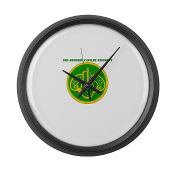 3ACR - M01 - 03 - SSI - 3rd Armored Cavalry Regiment with Text - Large Wall Clock