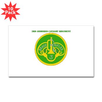 3ACR - M01 - 01 - SSI - 3rd Armored Cavalry Regiment with Text - Sticker (Rectangle 10 pk)