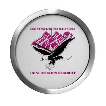 3ARB101AR - M01 - 03 - DUI - 3rd Atk/Recon Bn - 101st Avn Regt with text Modern Wall Clock - Click Image to Close