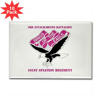3ARB101AR - M01 - 01 - DUI - 3rd Atk/Recon Bn - 101st Avn Regt with text Rectangle Magnet (10 pack)