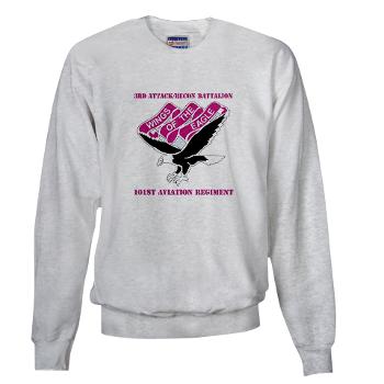 3ARB101AR - A01 - 03 - DUI - 3rd Atk/Recon Bn - 101st Avn Regt with text Sweatshirt - Click Image to Close