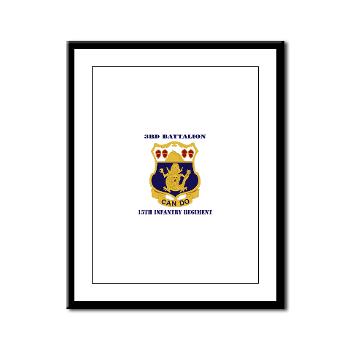 3B15IR - M01 - 02 - DUI - 3rd Battalion 15th Infantry Regiment with Text - Framed Panel Print
