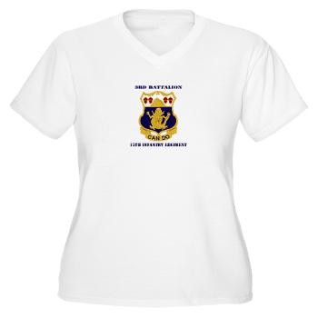 3B15IR - A01 - 04 - DUI - 3rd Battalion 15th Infantry Regiment with Text - Women's V-Neck T-Shirt