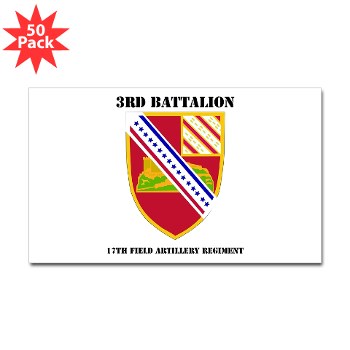 3B17FAR - M01 - 01 - DUI - 3rd Bn - 17th FA Regt with Text - Sticker (Rectangle 50 pk) - Click Image to Close