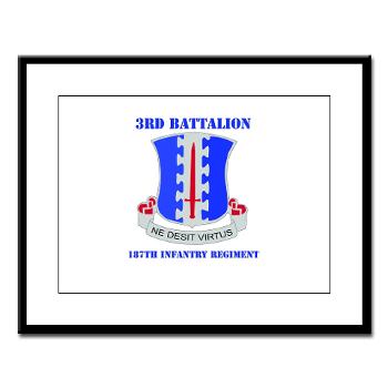 3B187IR - M01 - 02 - DUI - 3rd Bn - 187th Infantry Regiment with Text Large Framed Print