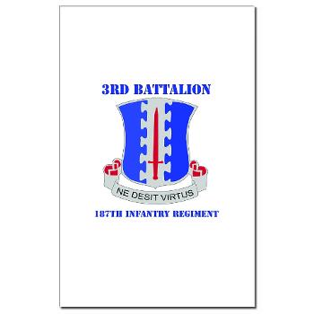 3B187IR - M01 - 02 - DUI - 3rd Bn - 187th Infantry Regiment with Text Mini Poster Print