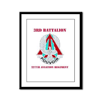 3B227AR - M01 - 02 - DUI - 3nd Bn - 227th Aviation Regt with Text - Framed Panel Print - Click Image to Close