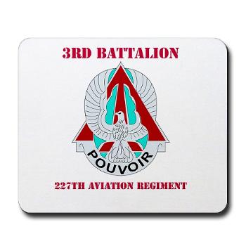 3B227AR - M01 - 03 - DUI - 3nd Bn - 227th Aviation Regt with Text - Mousepad