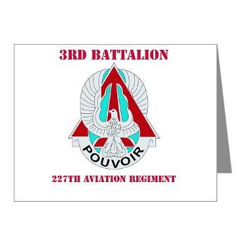 3B227AR - M01 - 02 - DUI - 3nd Bn - 227th Aviation Regt with Text - Note Cards (Pk of 20) - Click Image to Close