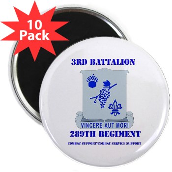 3B289RCSCSS - M01 - 01 - DUI - 3rd Battalion - 289th Regiment (CS/CSS) with Text 2.25" Magnet (10 pack)