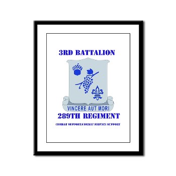 3B289RCSCSS - M01 - 02 - DUI - 3rd Battalion - 289th Regiment (CS/CSS) with Text Framed Panel Print