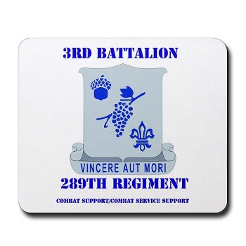 3B289RCSCSS - M01 - 03 - DUI - 3rd Battalion - 289th Regiment (CS/CSS) with Text Mousepad - Click Image to Close