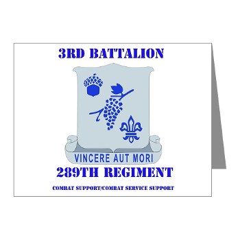 3B289RCSCSS - M01 - 02 - DUI - 3rd Battalion - 289th Regiment (CS/CSS) with Text Note Cards (Pk of 20) - Click Image to Close