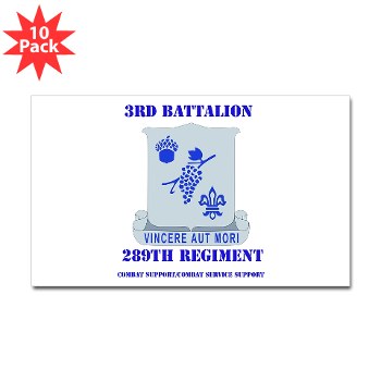 3B289RCSCSS - M01 - 01 - DUI - 3rd Battalion - 289th Regiment (CS/CSS) with Text Sticker (Rectangle 10 pk) - Click Image to Close