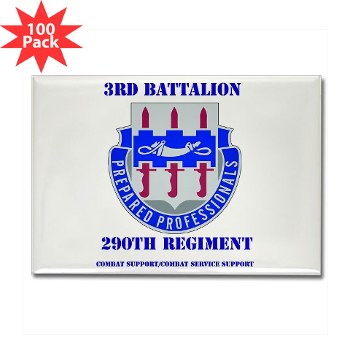 3B290RCSCSS - M01 - 01 - DUI - DUI - 3rd Bn - 290th Regiment (CS/CSS) with text - Rectangle Magnet (100 pack)