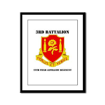 3B29FAR - M01 - 02 - DUI - 3rd Battalion - 29th Field Artillery Regiment with text - Framed Panel Print