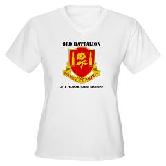 3B29FAR - A01 - 04 - DUI - 3rd Battalion - 29th Field Artillery Regiment with text - Women's V-Neck T-Shirt