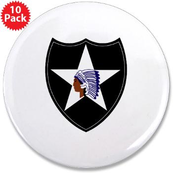 3B2ID - M01 - 01 - 3rd Brigade, 2nd Infantry Division - 3.5" Button (10 pack) - Click Image to Close