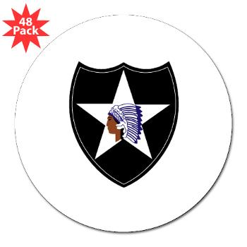 3B2ID - M01 - 01 - 3rd Brigade, 2nd Infantry Division - 3" Lapel Sticker (48 pk) - Click Image to Close