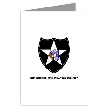 3B2ID - M01 - 02 - 3rd Brigade, 2nd Infantry Division with Text - Greeting Cards (Pk of 10) - Click Image to Close
