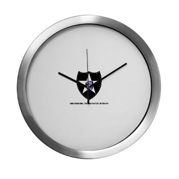 3B2ID - M01 - 03 - 3rd Brigade, 2nd Infantry Division with Text - Modern Wall Clock