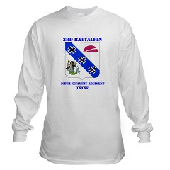 3B309IR - A01 - 03 - DUI - 3rd Battalion - 309th Infantry Regiment (CS/CSS) with Text Long Sleeve T-Shirt - Click Image to Close