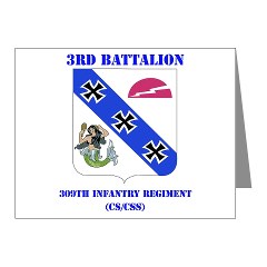 3B309IR - M01 - 02 - DUI - 3rd Battalion - 309th Infantry Regiment (CS/CSS) with Text Note Cards (Pk of 20)