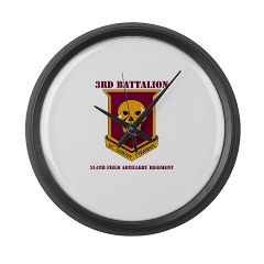 3B314FA - M01 - 03 - DUI - 3rd Battalion - 314th Field Artillery with Text Large Wall Clock - Click Image to Close
