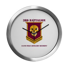 3B314FA - M01 - 03 - DUI - 3rd Battalion - 314th Field Artillery with Text Modern Wall Clock