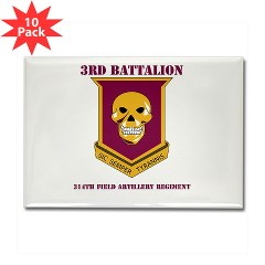 3B314FA - M01 - 01 - DUI - 3rd Battalion - 314th Field Artillery with Text Rectangle Magnet (10 pack)
