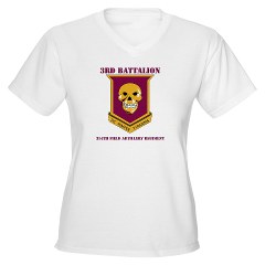 3B314FA - A01 - 04 - DUI - 3rd Battalion - 314th Field Artillery with Text Women's V-Neck T-Shirt