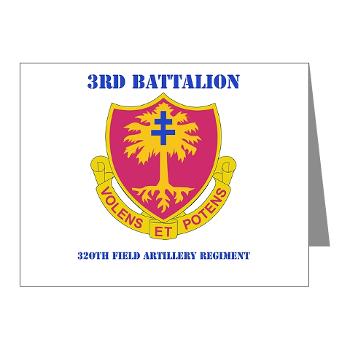 3B320FAR - M01 - 02 - DUI - 3rd Bn - 320th Field Artillery Regiment with Text - Note Cards (Pk of 20)