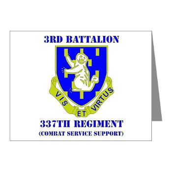 3B337CSS - M01 - 02 - DUI - 3rd Battalion - 337th CSS with Text Note Cards (Pk of 20)