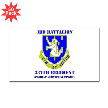 3B337CSS - M01 - 01 - DUI - 3rd Battalion - 337th CSS with Text Sticker (Rectangle 50 pk) - Click Image to Close